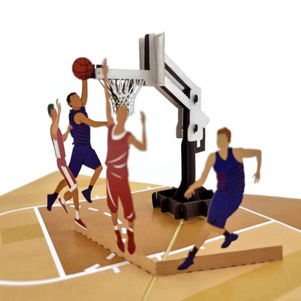 Carte pop-up 3d de l’équipe de basket-ball