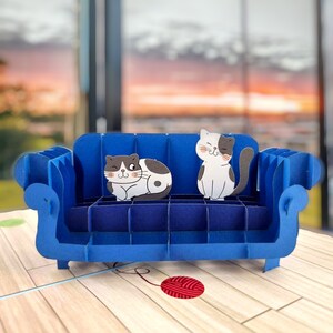 Carte pop-up 3D Chats sur le canapé
