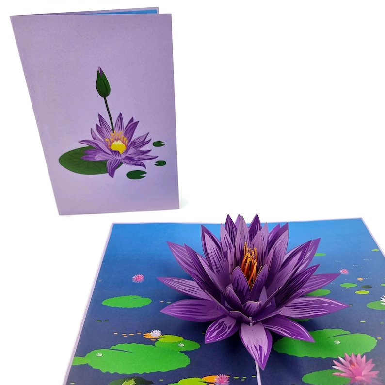 Water Lily 3d Pop up Card - Etsy