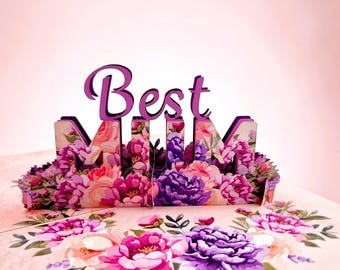 Best Mum 3D Pop Up Karte
