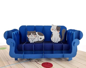 Cats on the Sofa 3d pop up card