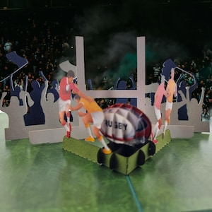 Carte pop-up Rugby 3D