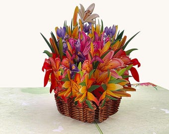 Lily Basket Pop Up Card