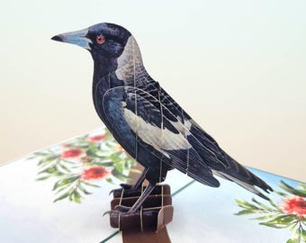 Magpie 3d pop up card