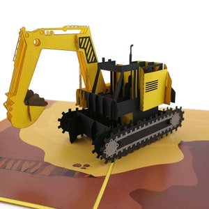 Excavator Pop Up Card