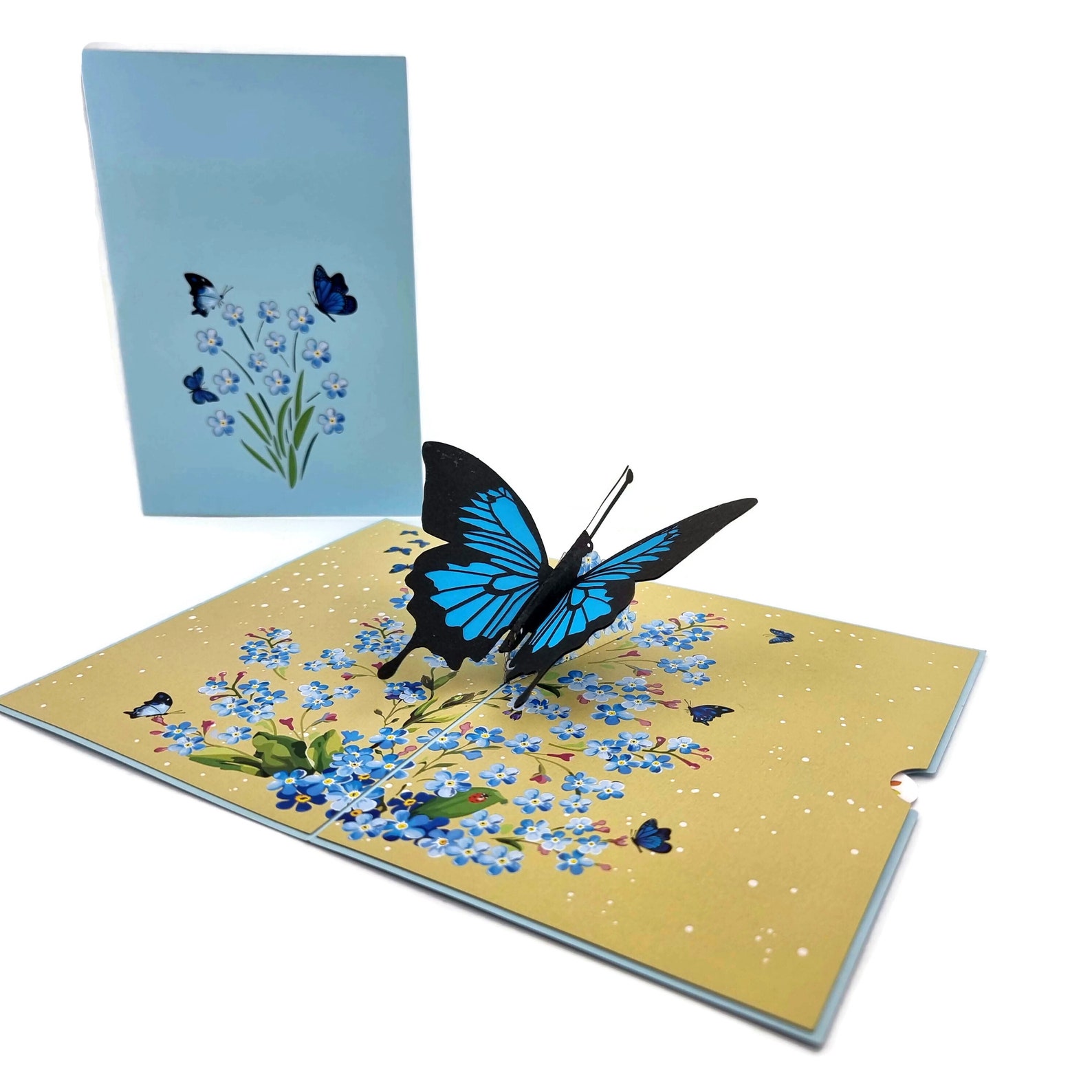 Blue Butterfly 3d Pop up Card | Etsy