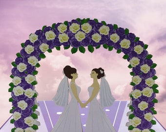 Wedding Day Brides 3d pop up card