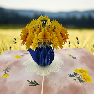 Cartão pop-up 3d Daisy Vase