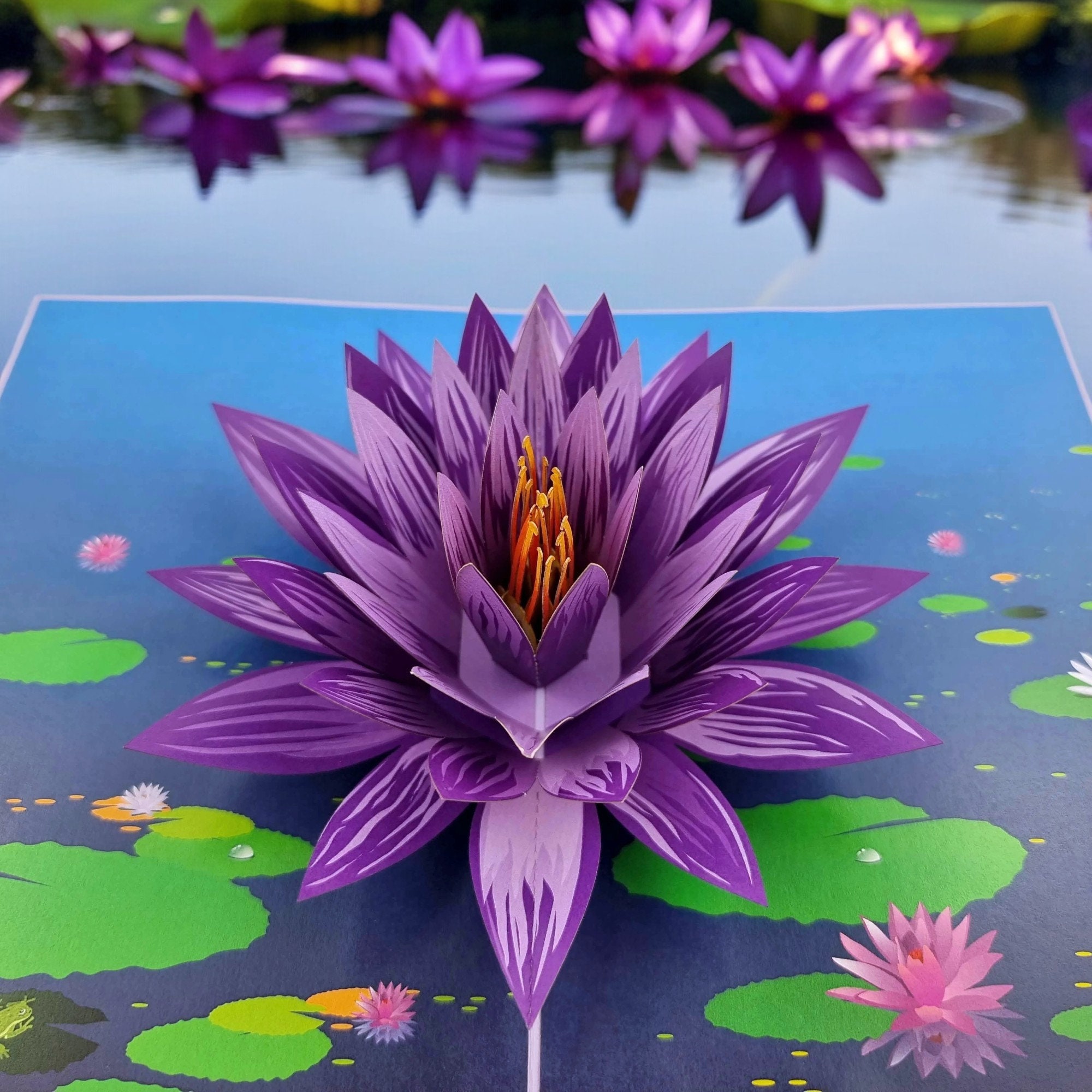 Water Lily 3d Pop up Card - Etsy