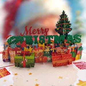 Cartão pop-up de feliz natal