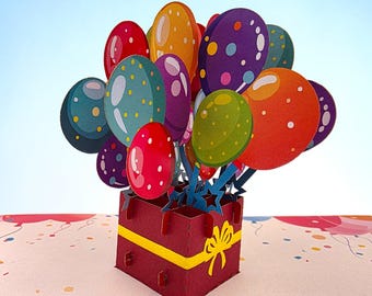 Birthday Balloons 3d Pop Up Card