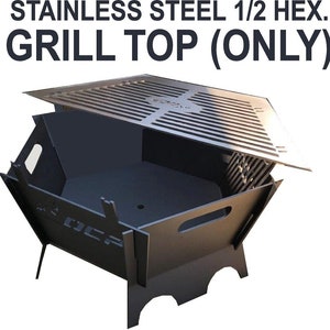 GRILL TOP for Outdoor Custom Products 20" Portable Camping Fire Pit