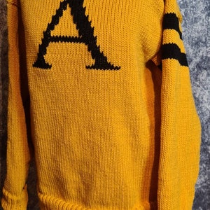 Knitted monogram jumper, adult wizard jumper, unisex monogram jumper, any colour jumper, any initial. image 3