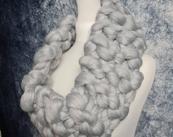 Giant merino wool cowl, infinity scarf