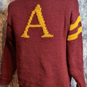 Knitted monogram jumper, adult wizard jumper, unisex monogram jumper, any colour jumper, any initial. image 2