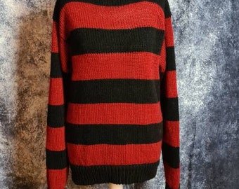 Red and black striped jumper, kurt cobain jumper, Dennis the menace jumper, unisex