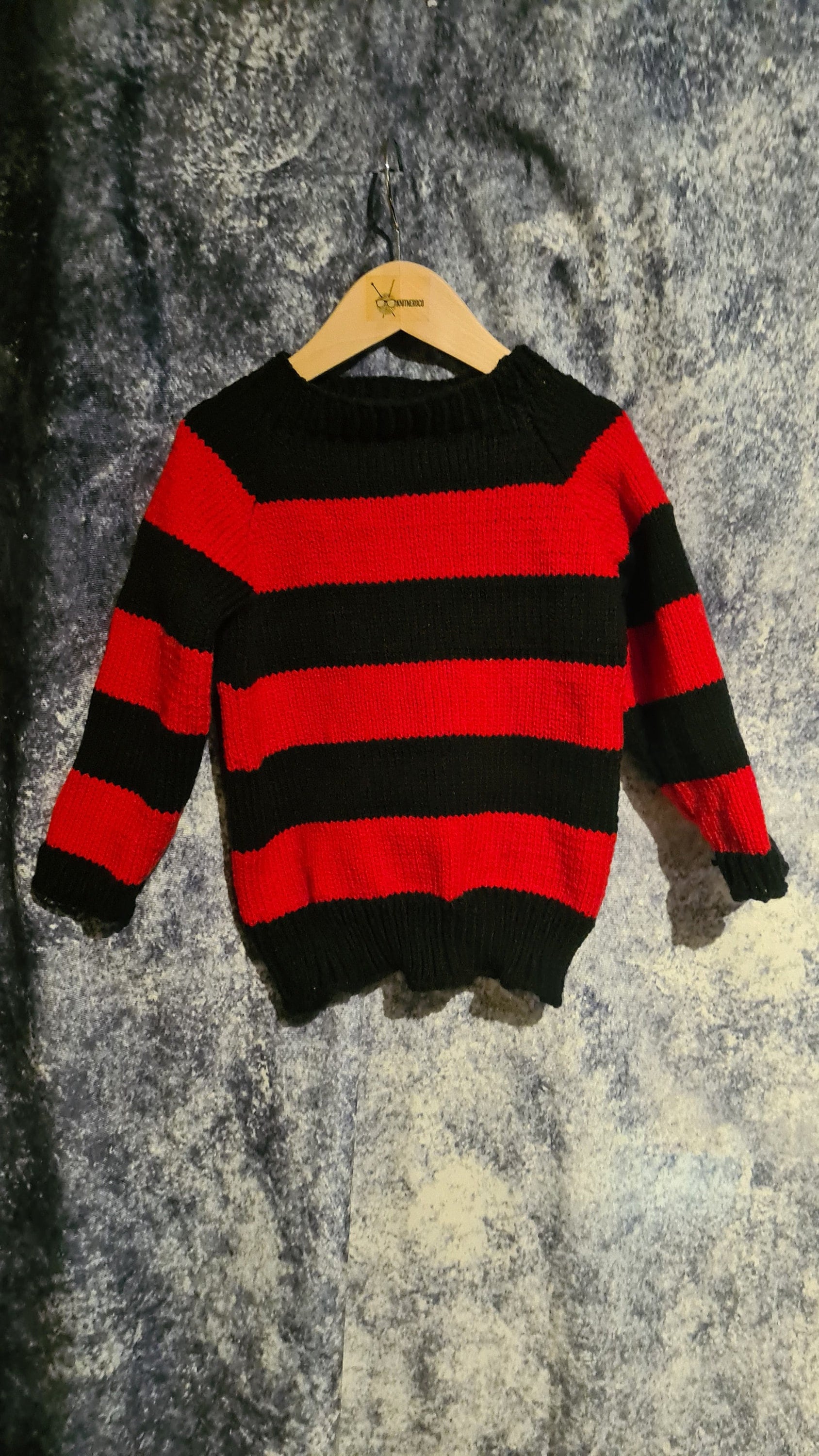 Red and Black Striped Knitted Children's Jumper, Alternative