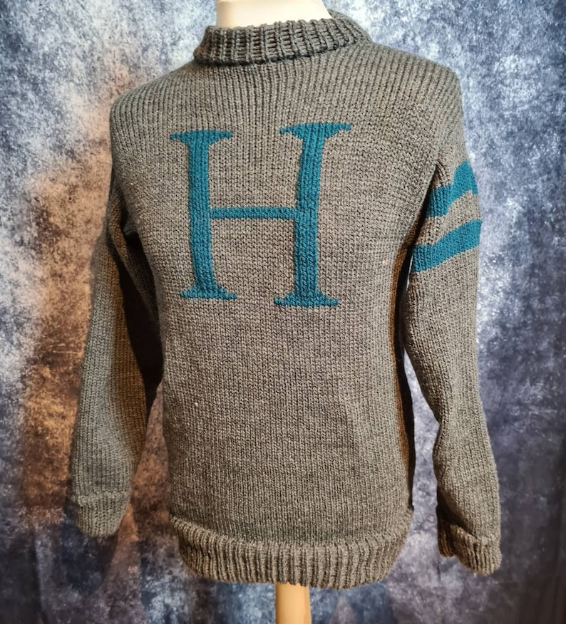 Knitted monogram jumper, adult wizard jumper, unisex monogram jumper, any colour jumper, any initial. image 5