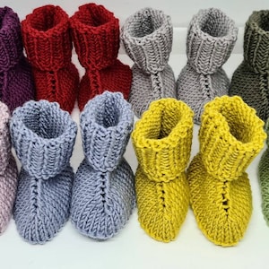 Pair of hand knitted baby booties/ baby gift/ available up to 1 year