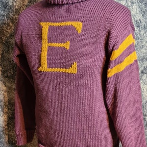 Knitted monogram jumper, adult wizard jumper, unisex monogram jumper, any colour jumper, any initial. image 6