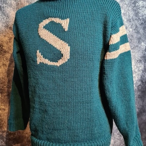 Knitted monogram jumper, adult wizard jumper, unisex monogram jumper, any colour jumper, any initial. image 4