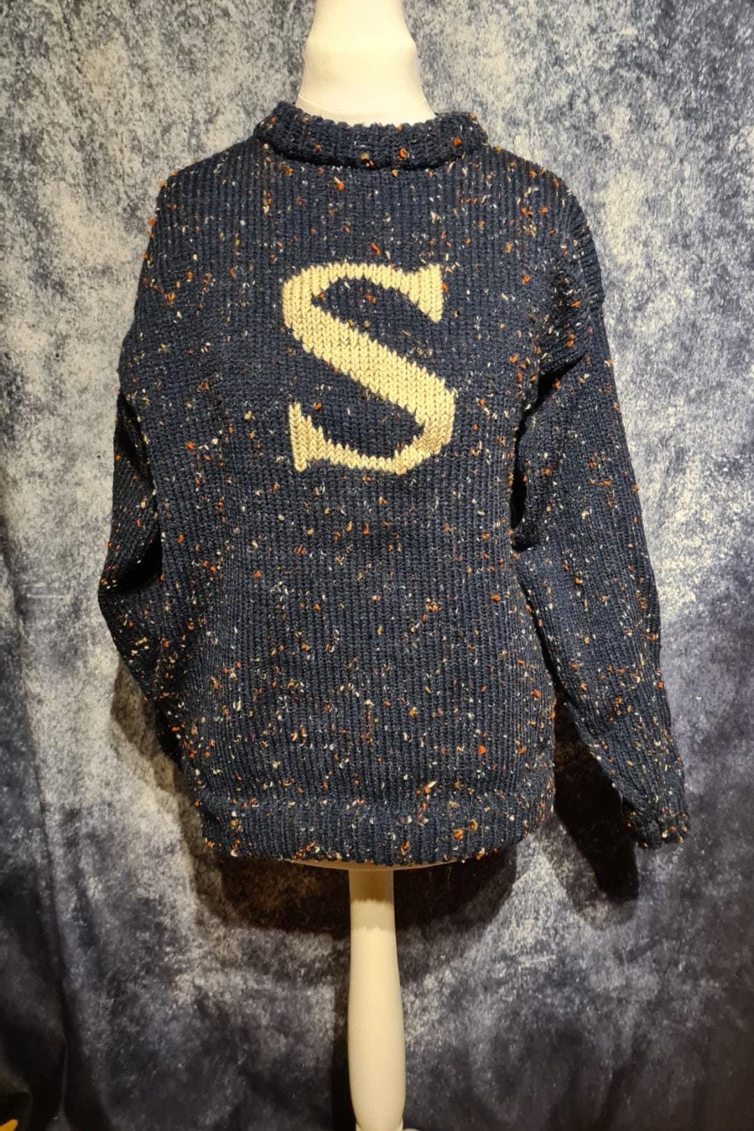 Buy Knitted Tweeded Wool Monogram Jumper: Custom Initial Sweater, Movie  Style Wizard Jumper Online in India