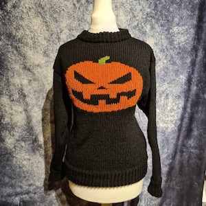 Knitted halloween jumper, pumpkin jumper