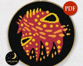 Abstract Animal Cross Stitch Pattern - Instant Download - PDF Pattern - Modern Cross Stitch - Easy Cross Stitch - Embroidery Art