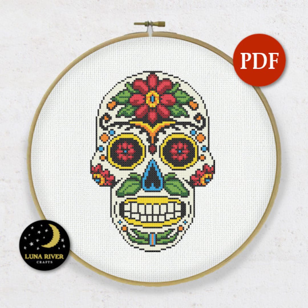 Sugar Skull Cross Stitch - Instant Download - Skull Pattern PDF ...