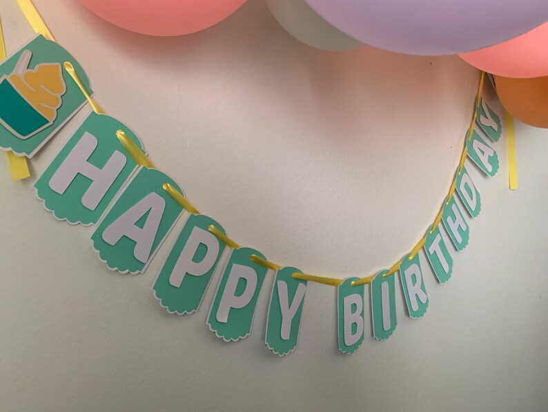 Frozen Yogurt Theme Birthday Banner Froyo Theme
