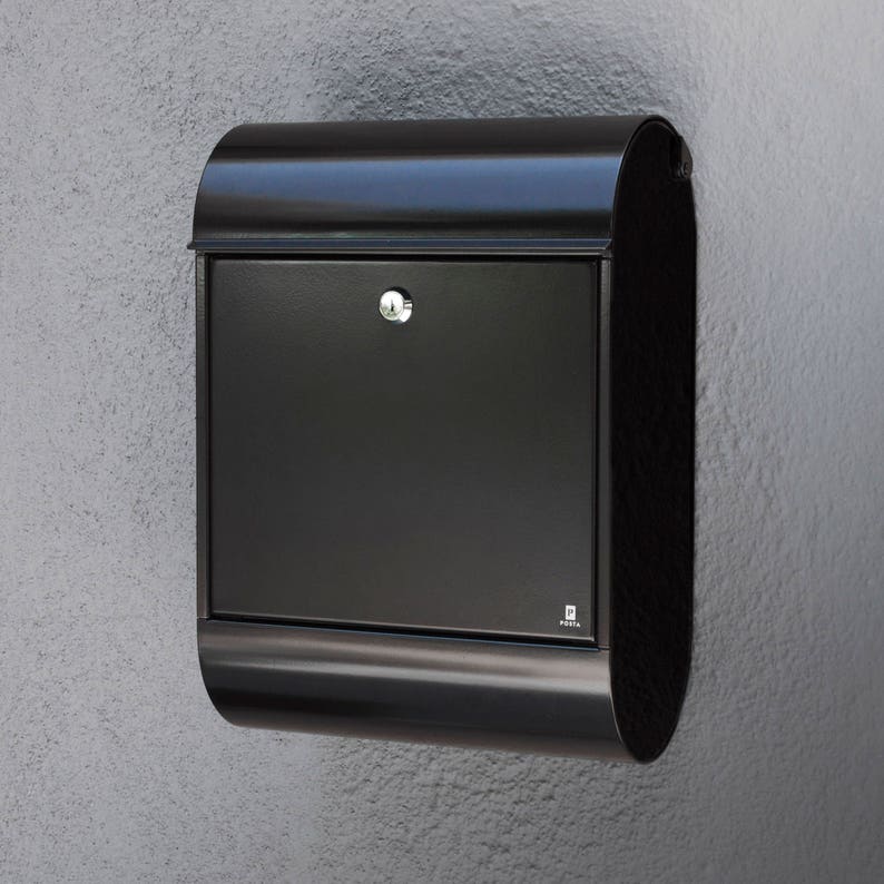 Modern Wall Mounted Locking Mailbox Contemporary Black W Acrylic Posta Monza By Postamodern