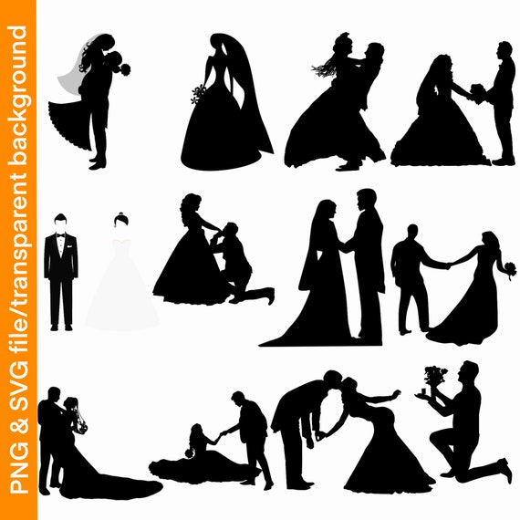 Wedding Couple Silhouette Png
