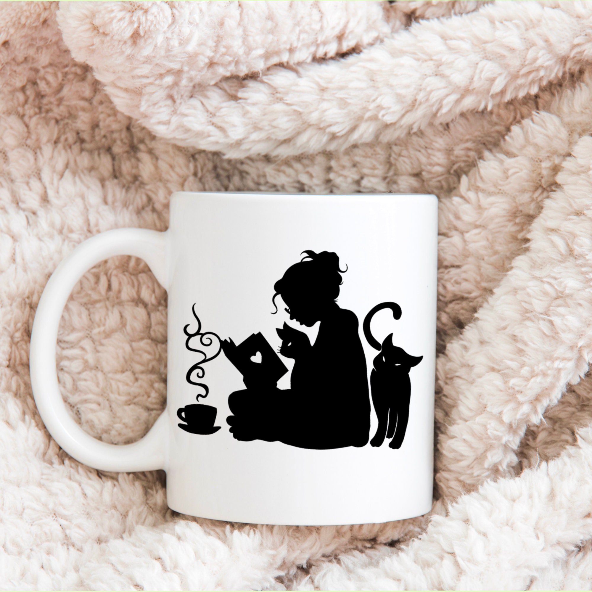Woman Read &amp; Cat PNG, PNG Woman Cat Clipart, Woman Clipart Sublimation ...