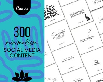 Minimalism Social Media Templates - 300 Canva Posts (Digital Download)