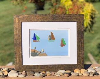 Pebble art- pebble art family, rock art, stone art, customized pebble art picture, driftwood, wedding, anniversary, beach glass, sea glass