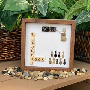 Pebble Art Picture - Pebble Art Family, beach glass, sea glass, driftwood, rock art, stone art, pebble art family, custom, anniversary gift