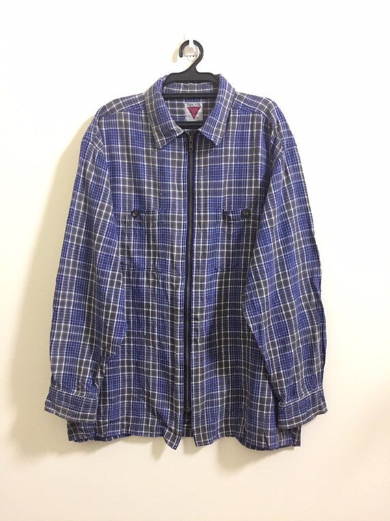 Vintage Japanese nova checkered Zipper Outwear Shi