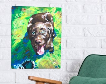 Custom Acrylic Pet Portrait, Hand Painted Pet Wall Art