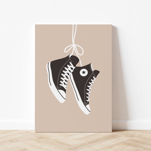 Converse Sneaker Art Print, Chuck Taylor Poster, Shoe Lover Wall Art, Trendy Wall Art