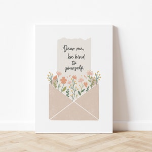 Be Kind to Yourself Art Print, Mental Health Wall Art, Self Love Art Print, Inspirational Wall Art, Digital Download, Printable Art