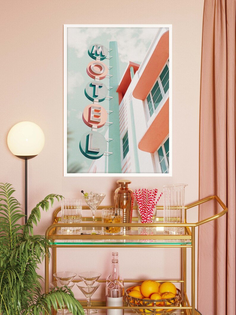 Retro reseaffisch, retro motelltryck, resefotokonst, fotokollagekonst, surrealismkonst, retro väggkonst, digitaltryck, utskrivbar konst bild 2