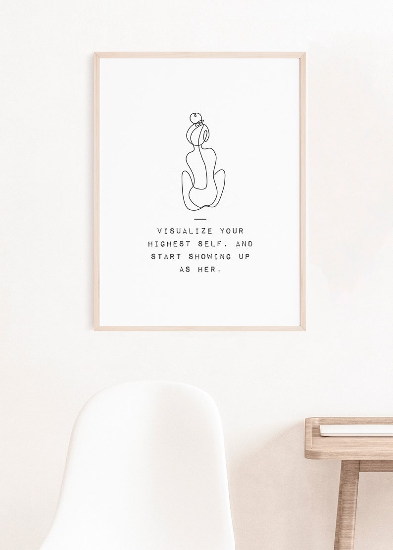 Highest Self Quote Art Print, Minimalist Mental Health Wall Art, Body ...