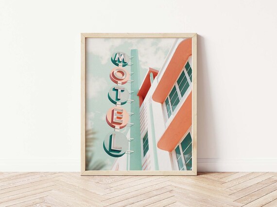 Retro Travel Poster, Retro Motel Print, Travel Photo Art, Photo Collage Art, Surrealism Art, Retro Wall Art, Digital Print, Printable Art