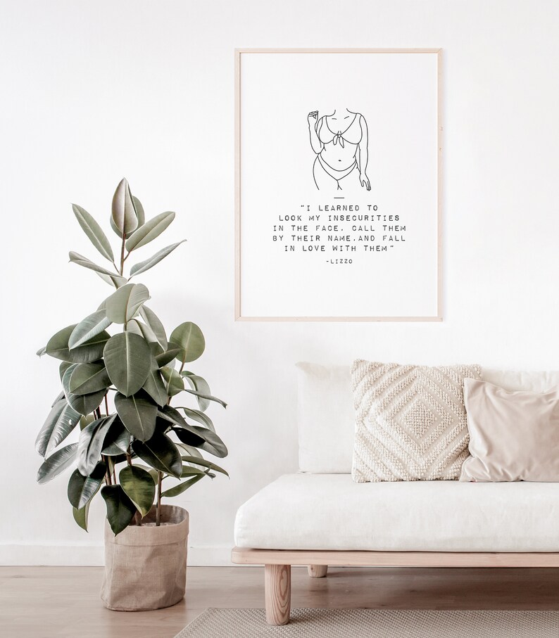Lizzo Self Love Quote Art Print Minimalist Mental Health Wall - Etsy