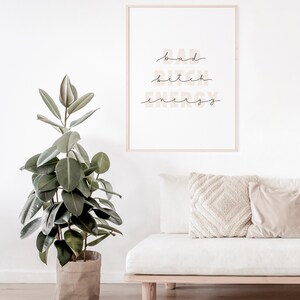 Bad Bitch Energy Art Print, Empowerment Art, Minimalist Quote Art, Modern Wall Art, Inspirational Wall Art, Feminist Art Print image 3