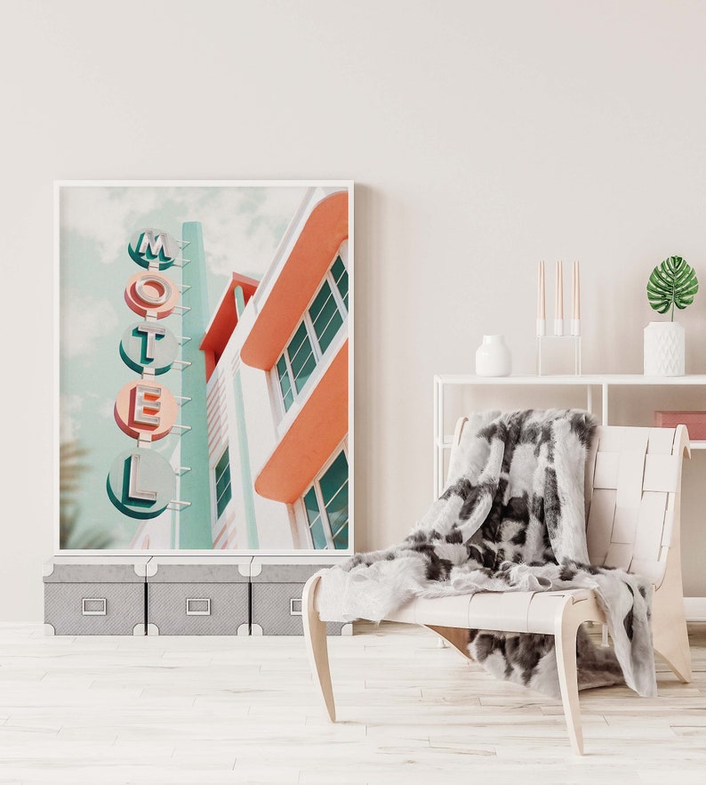 Retro reseaffisch, retro motelltryck, resefotokonst, fotokollagekonst, surrealismkonst, retro väggkonst, digitaltryck, utskrivbar konst bild 3