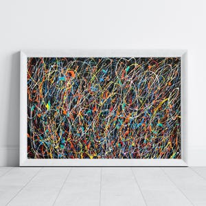 Abstract Jackson Pollock Inspired Painting,Colorful Wall Art,Original Acrylic Fluid Painting,Contemporary Modern Wall Art Home Decor,Gifts