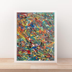 Abstract Jackson Pollock Inspired Art,Abstract Wall Art,Original Acrylic Abstract Painting on Paper,Textured Art,Contemporary Modern Art