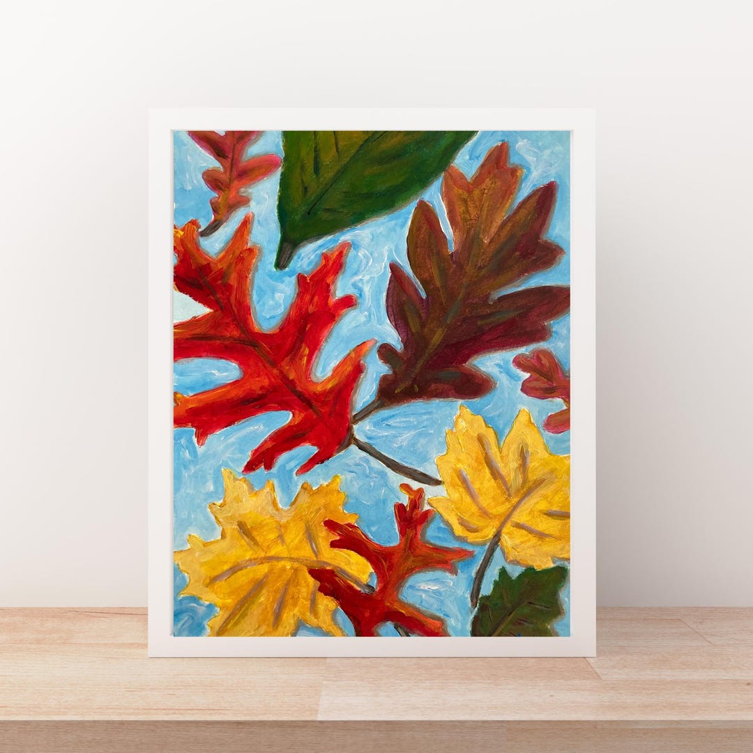 Abstract Colorful Fall Leaves Wall Art,abstract Original Acrylic ...