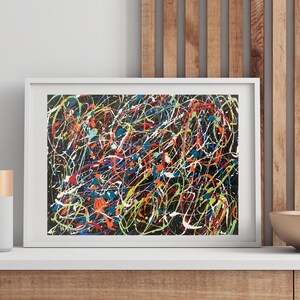 Abstract Jackson Pollock Inspired Art,Pollock Inspired Painting,Pollock Wall Art,Original Acrylic Modern Abstract Contemporary on Paper,Gift